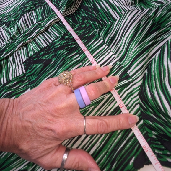 Derek Lam NWOT woodgrain stripe  shirt dress/coverup Large green black white - Picture 13 of 17